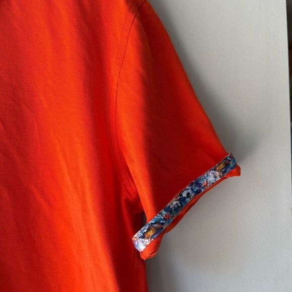 Robert Graham polo shirt men’s size large Orange golf casual cotton - Picture 2 of 10